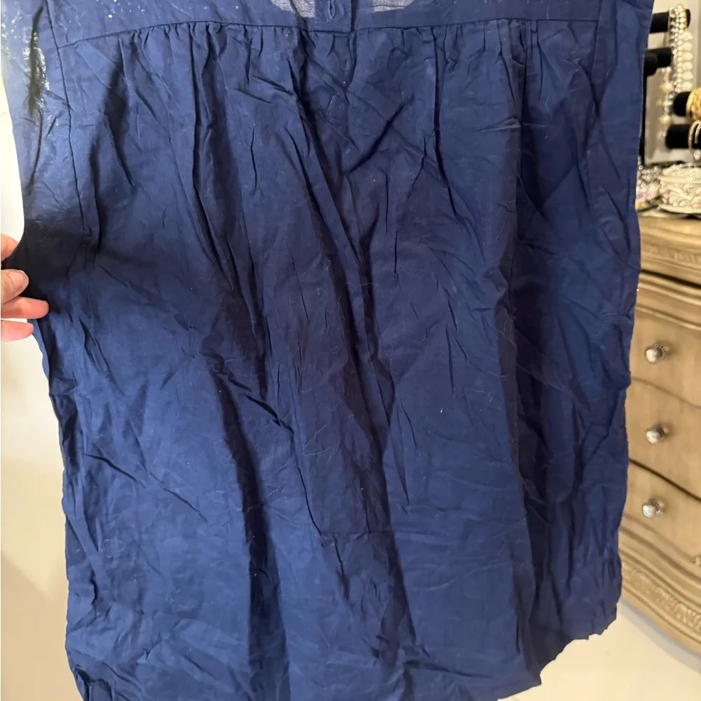 J. Crew Blue Smocked Blouse - Picture 6 of 8